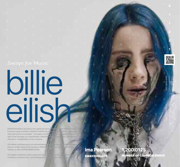 Billie Eilish Swaye Certificate