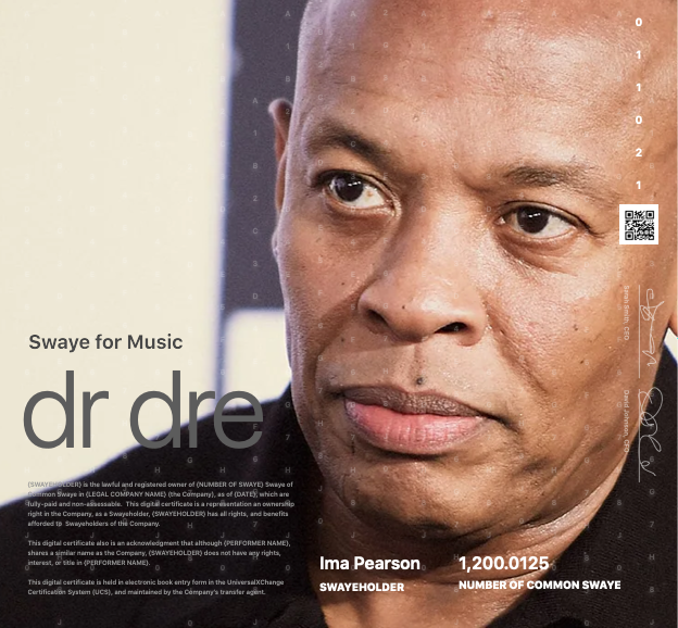 Dr. Dre Swaye Certificate
